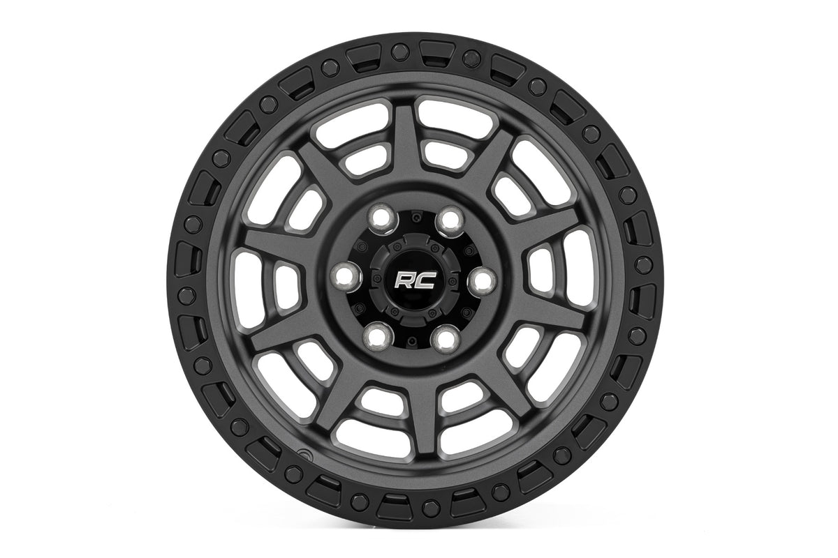Rough Country 85 Series Wheel | Simulated Beadlock | Gunmetal Gray/Black | 17x9 | 6x5.5 |+25mm