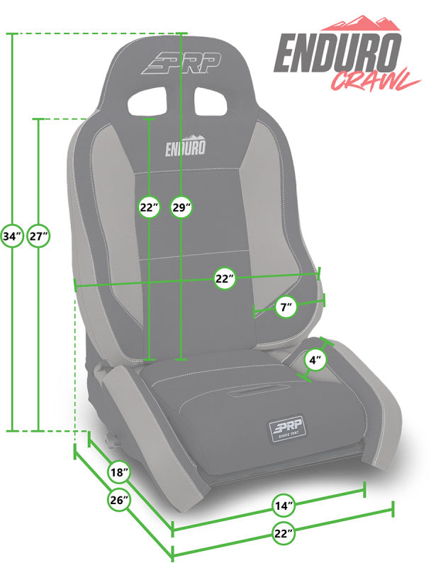 PRP 03-06 Jeep Wrangler TJ Enduro Elite Suspension Seat Crawl Edition - Gray (Pair)