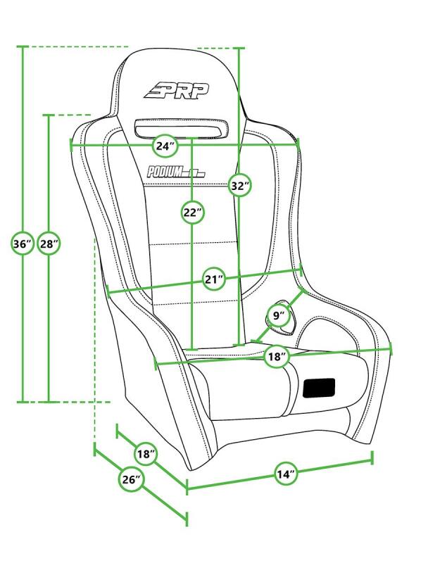 PRP Shreddy Edition Podium Suspension Seat - Cracked/Black