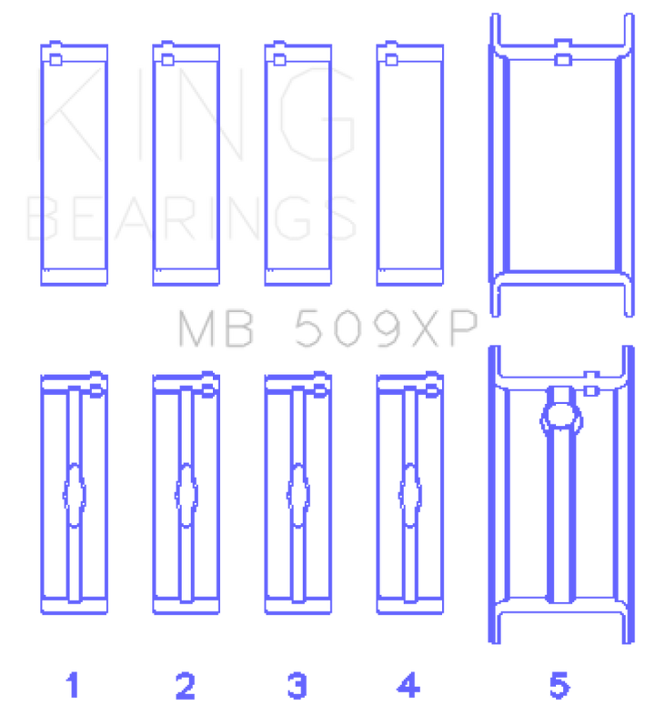 King Engine Bearings Chevrolet 400 V8 (Size +0.001) Main Bearing Set