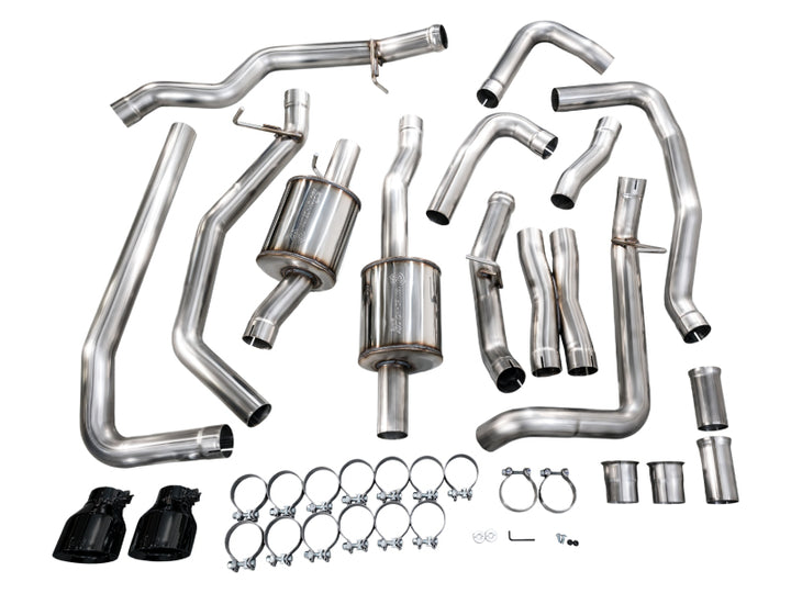 AWE Tuning 2025+ RAM 1500 RHO 3.0 I6 TT 0FG Dual Rear Exit Cat-Back Exhaust - Diamond Black Tips