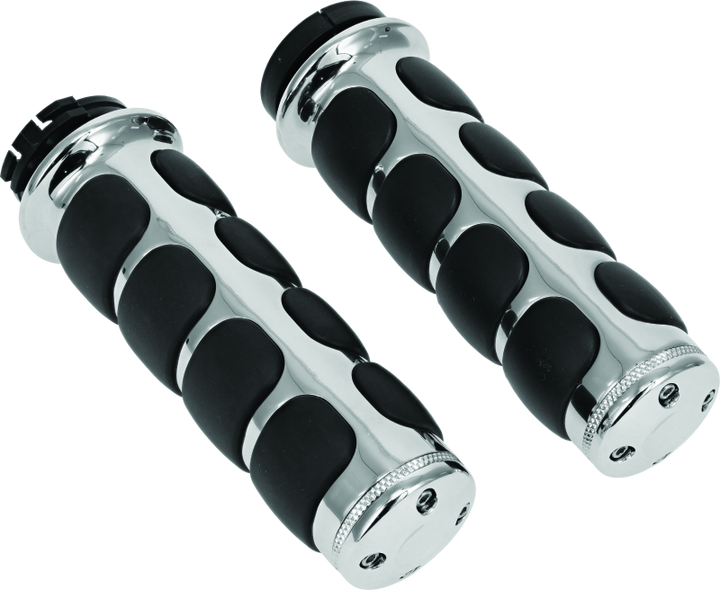 Kuryakyn ISO Grips Without Throttle Boss Dual Cable Chrome