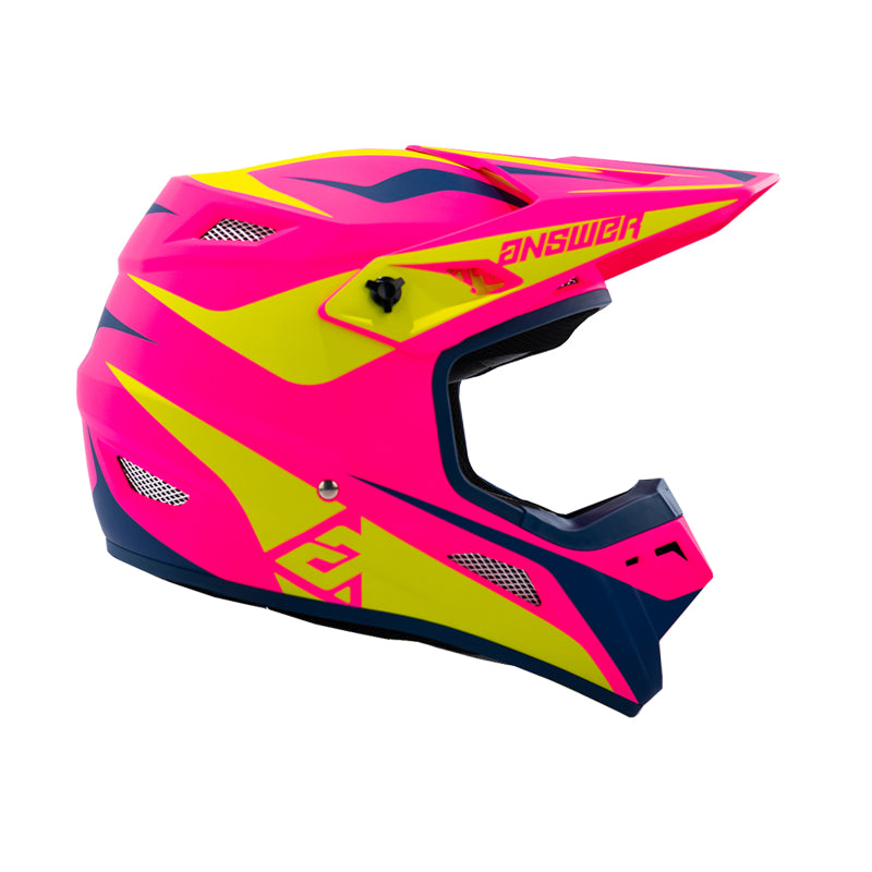 Answer 26 AR1 Mototown Helmet Matte Pink/Hyper Acid/Dark Blue Youth - Small