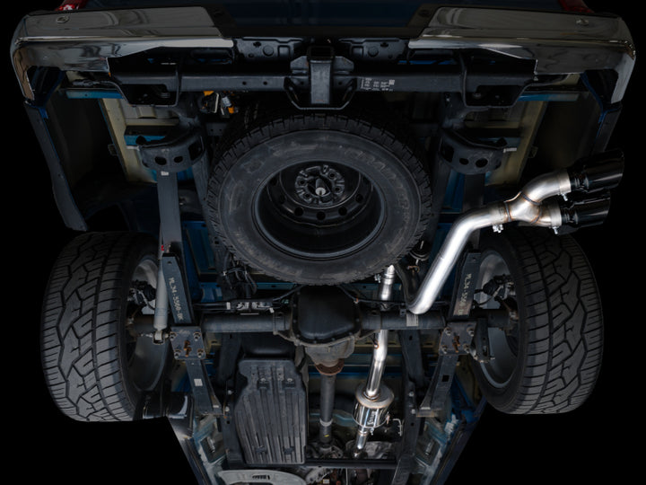 AWE 21-25 Ford F150 (14th Gen Reg Cab) Cat-Back Exhaust - 4.5in Dual Side Exit Diamond Black Tips