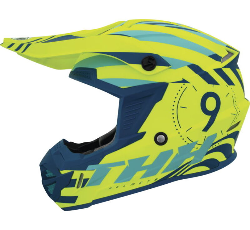 THH Helmets T730X Twister Neon Yellow/Blue Youth - Medium