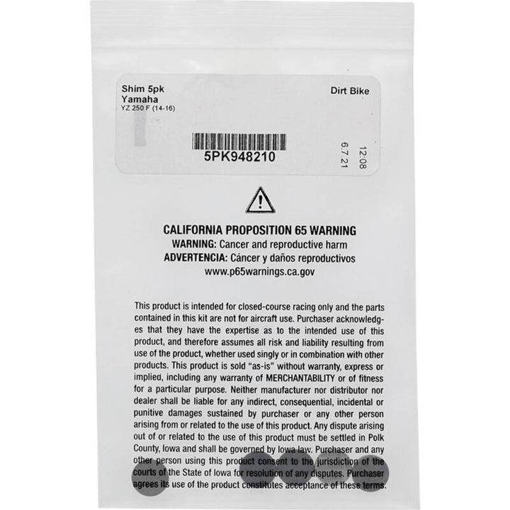 Hot Cams Shim Kits 2.100mm Thickness - 5 Pack