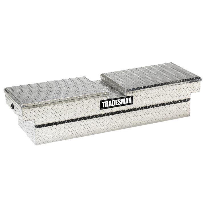 Tradesman Aluminum Gull Wing Cross Bed Truck Tool Box w/Push Button (70in.) - Brite