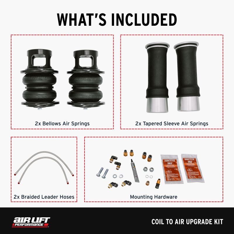 Air Lift 09-13 Infiniti G37 Sedan / 09-20 Nissan 370z Coil to Air Upgrade Kit