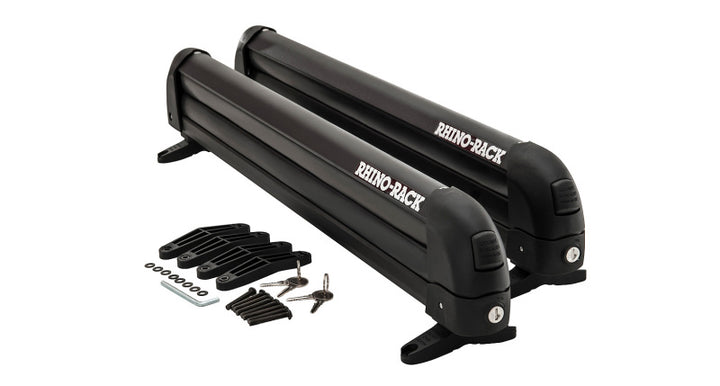 Rhino-Rack Universal Ski/Snowboard Carrier - Fits 4 Pairs of Skis or 2 Snowboards - Black