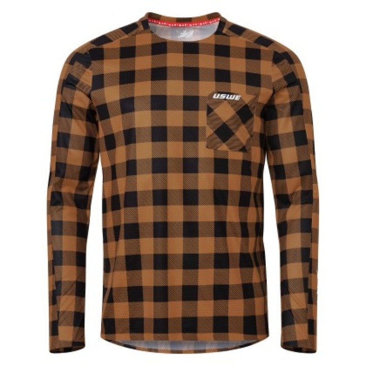USWE Flannel Long Sleeve Lightweight Off-Road Jersey Bronze - XL