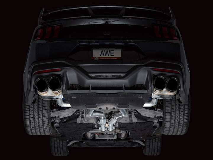 AWE 2024 Ford Mustang Dark Horse S650 RWD SwitchPath Cat-Back Exhaust w/ Quad Diamond Black Tips
