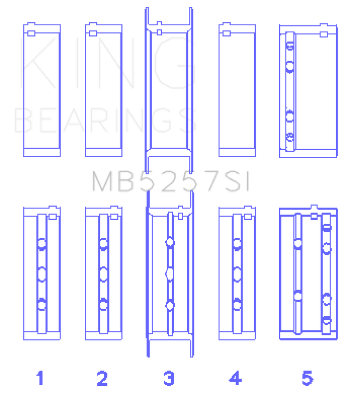 King Engine Bearings General Motors 379/V8 Ohv (Size +0.50mm) Main Bearing Set