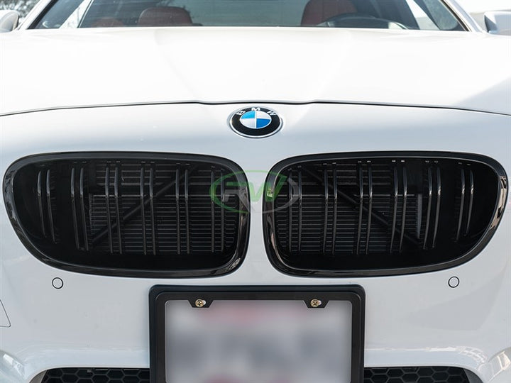 RW Carbon Gloss Black Double Slat Kidney Grilles - view 2