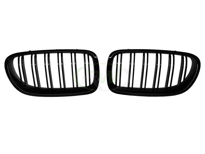 RW Carbon Gloss Black Double Slat Kidney Grilles - view 5