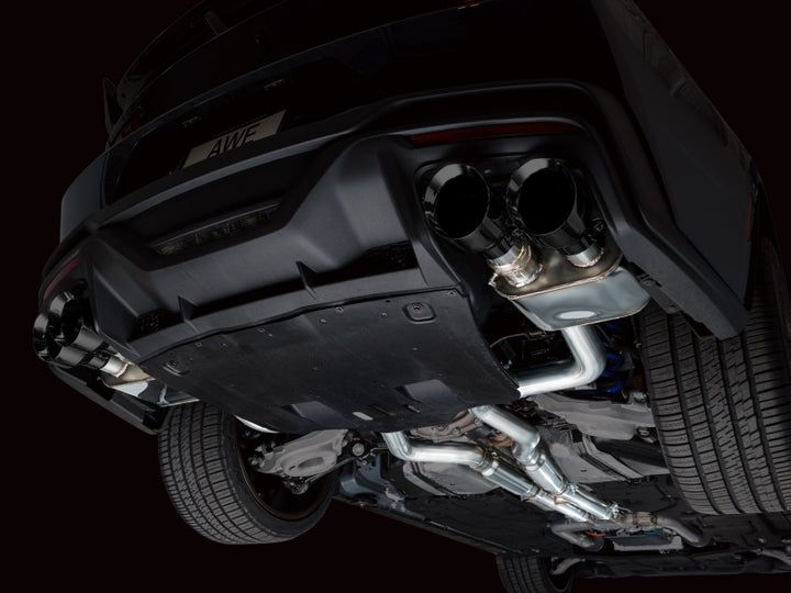 AWE 2024 Ford Mustang Dark Horse S650 RWD SwitchPath Cat-Back Exhaust w/ Quad Diamond Black Tips