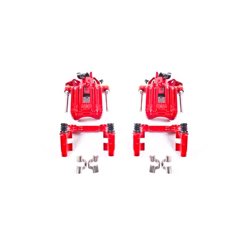 Power Stop 00-06 Audi TT Quattro (w/Non Vented Rotors Only) Rear Red Calipers w/Brackets - Pair