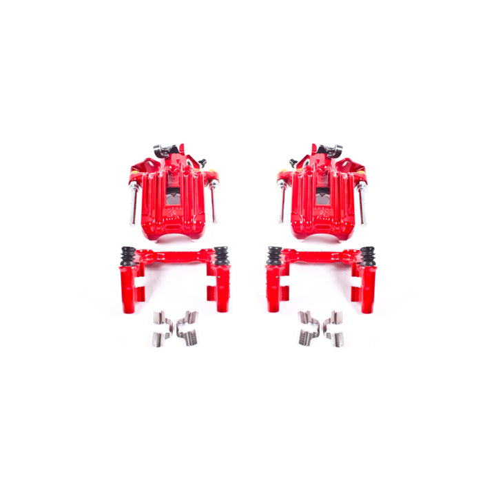 Power Stop 00-06 Audi TT Quattro (w/Non Vented Rotors Only) Rear Red Calipers w/Brackets - Pair