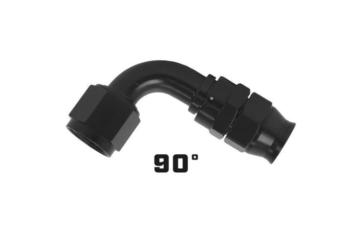Aeromotive PTFE Hose End - AN-12 - 90 Deg - Black Anodized