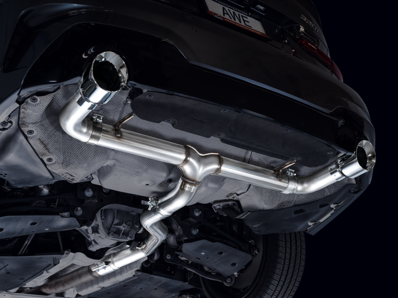 AWE Tuning 19-23 BMW 330i / 21-23 BMW 430i Base G2X Track Edition Axle-Back Exhaust - Chrome Silver