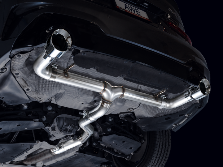 AWE Tuning 19-23 BMW 330i / 21-23 BMW 430i Base G2X Track Edition Axle-Back Exhaust - Chrome Silver