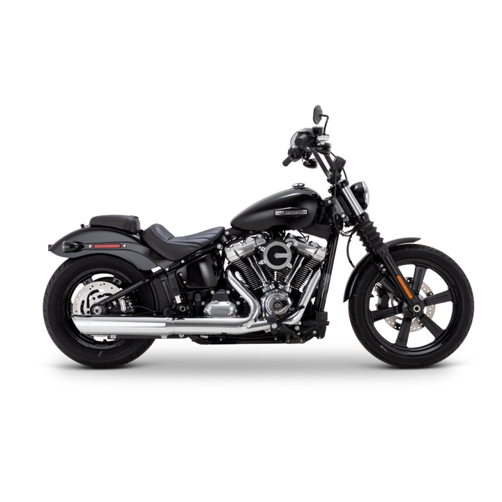 Vance & Hines 2025+ HD Softail Twin Slash 4in Round Chrome Slip-On Exhaust