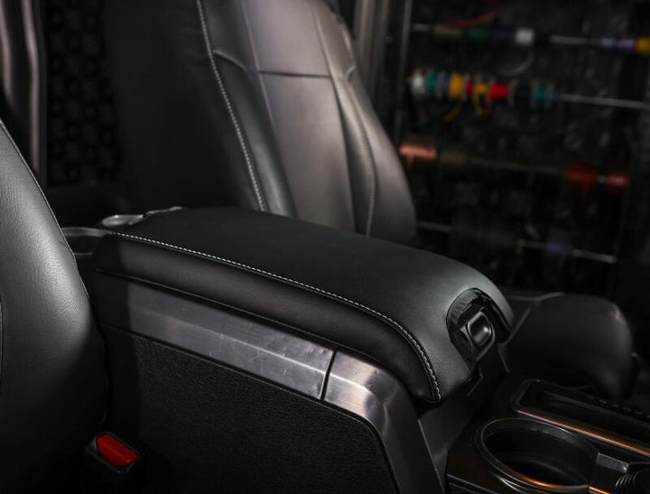 PRP 10-14 Ford Raptor  Center Console Cover- Black with Silver Stitch