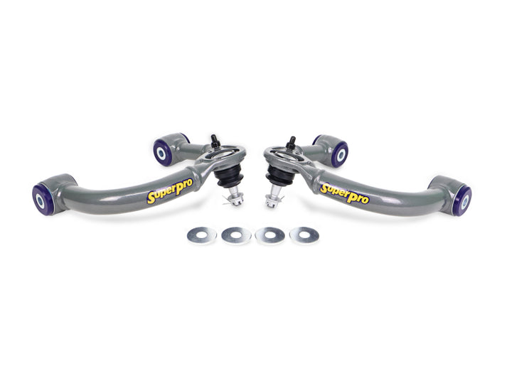 SuperPro 05-23 Toyota Tacoma 4WD Front Upper Fixed Offset Control Arm Set - Gun Metal