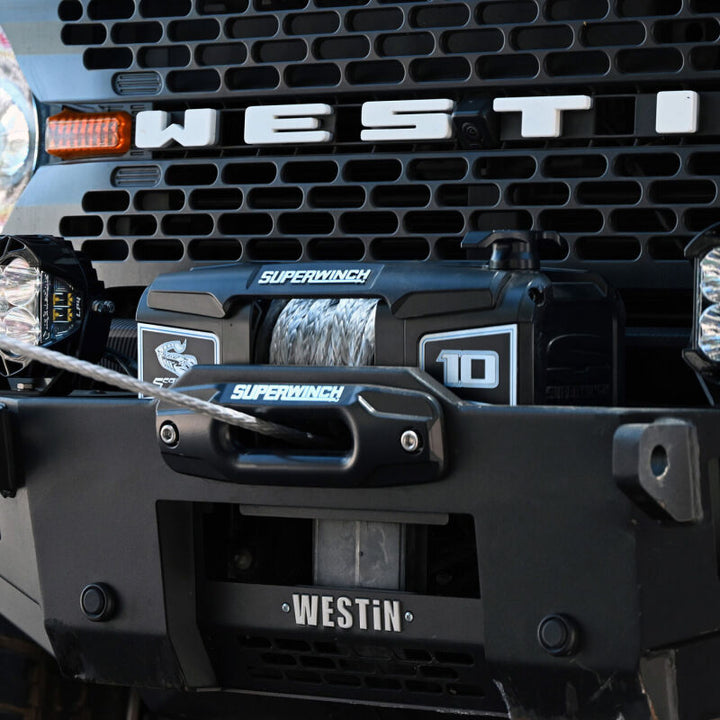 Superwinch 10000 LBS 12V DC 3/8in x 54ft Synthetic Rope Scorpion 10000SR Winch - Black Powdercoat