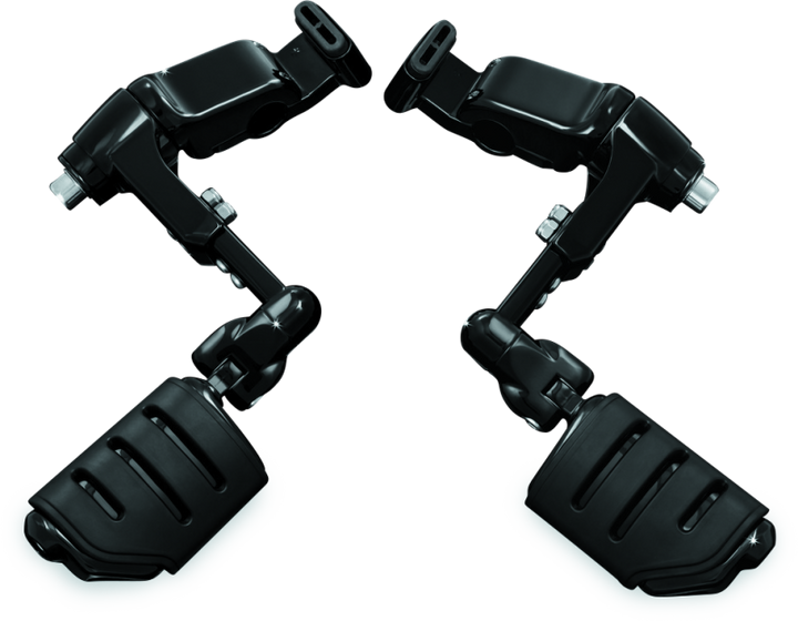 Kuryakyn Ergo III Adjustable Mount With Trident Dually ISO Pegs Gloss Black