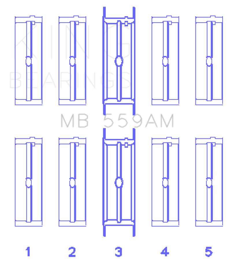King Engine Bearings Ford 330/352/360/390/410/428 Engine (Size 020) Main Bearing Set