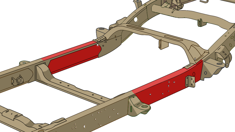 Rust Buster 1999-2006 Chevy & GMC Trucks Center Rear Frame Repair Kit - Left