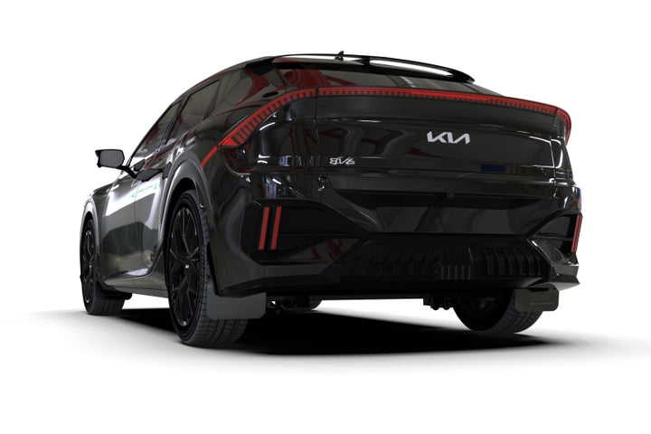 Rally Armor 25-26 Kia EV6 Base Light/GT/GT-Line Black Mud Flap - White Logo
