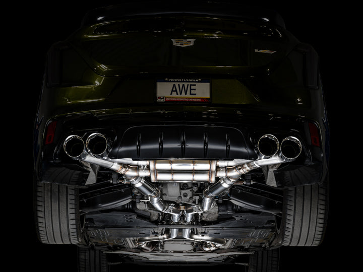 AWE Tuning 2021+ Cadillac CT4-V Blackwing SwitchPath Exhaust - Chrome Silver Tips