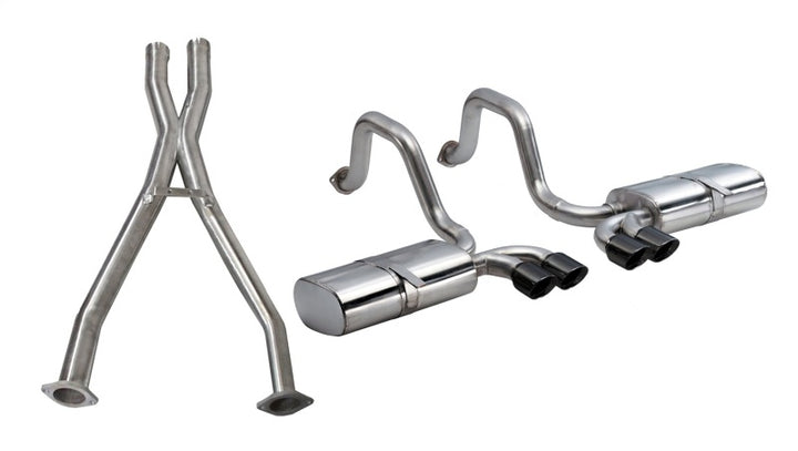 Corsa 97-04 Chevrolet Corvette (C5) 2.5in Sport Cat-Back Exhaust - 4in Black Twin Tips