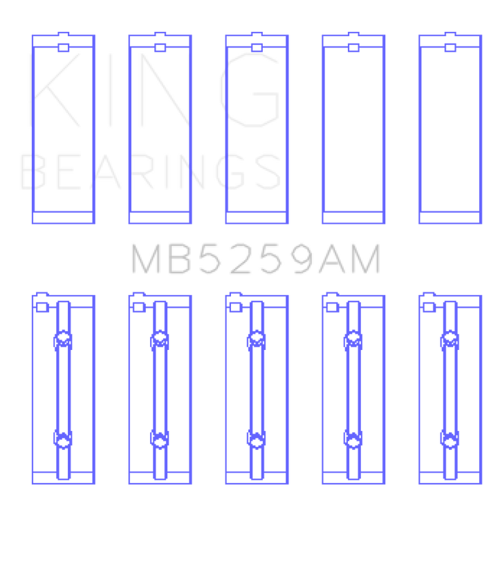 King Engine Bearings Honda B18A1 (Size +0.25mm) Main Bearing Set
