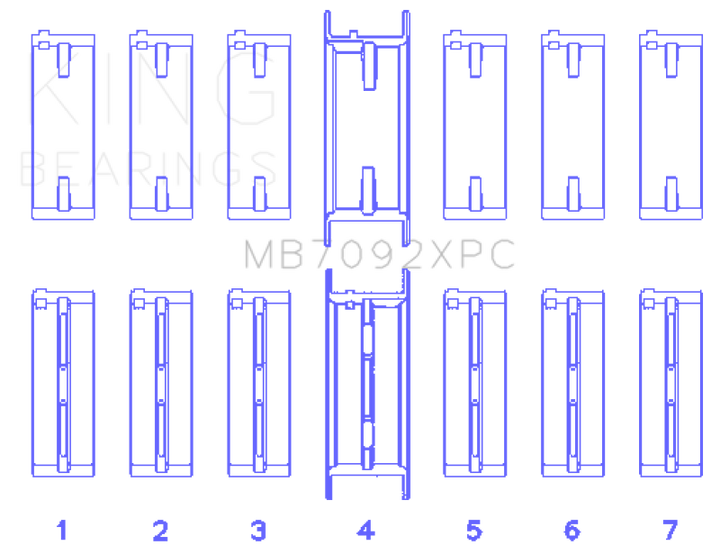 King Engine Bearings Nissan RB26DETT 24V Coated Performance Main Bearing Set - Size STD