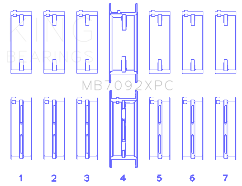 King Engine Bearings Nissan RB26DETT 24V (Size 0.25) Coated Performance Main Bearing Set