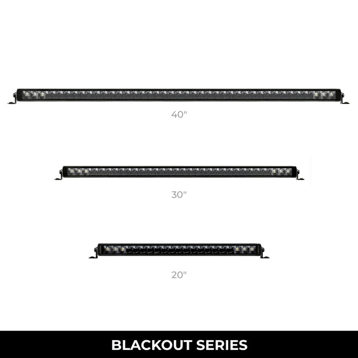 Go Rhino Xplor Blackout Series Sgl Row LED Light Bar (Surface/Threaded Stud Mount) 20.5in. - Blk