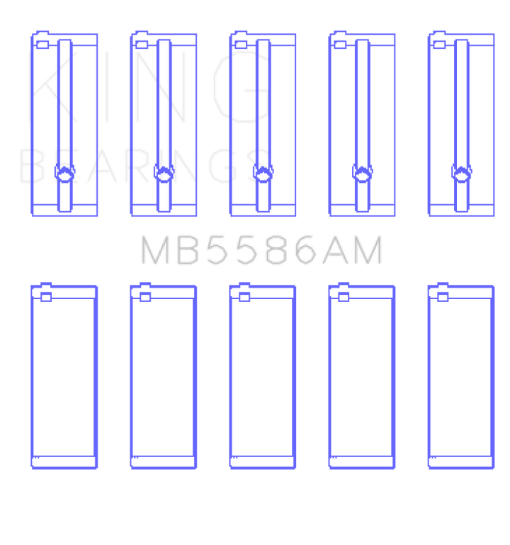 King Engine Bearings Isuzu 4Ze1 Sohc 8V (Size +0.50mm) Main Bearing Set