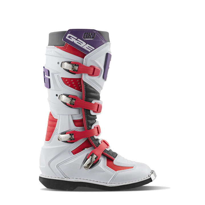 Gaerne GXJ Boot White/Red/Purple Size Youth - 2.5