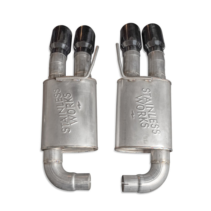 Stainless Works 18-21 Mustang GT Axle Back Redline Exhaust - Black Tips