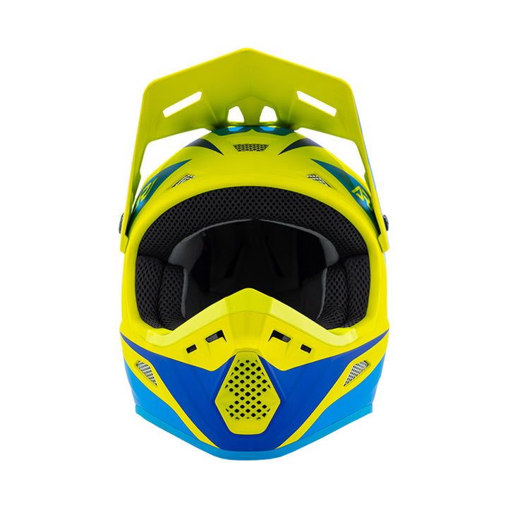 Answer 26 AR1 Mototown Helmet Matte Hyper Acid/Cyan/Dark Blue Youth - Medium