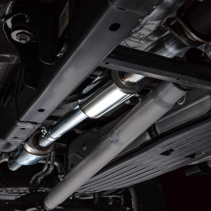 AWE Tuning 2021+ Ford F-150 Tremor (w/ Bumper Cutouts) 0FG Resonated Cat-Back - Diamond Black Tips