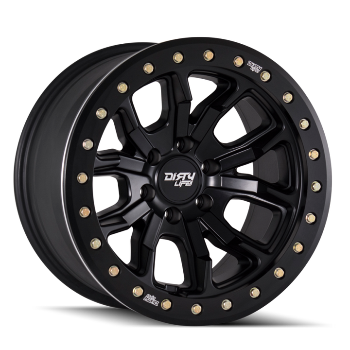 Dirty Life 9303 DT-1 17x9 / 5x139.7 BP / -38mm Offset / 108mm Hub Matte Black Wheel - Beadlock