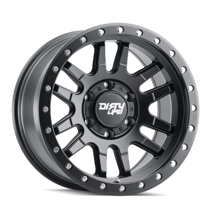 Dirty Life 9309 Canyon Pro 17x9/6x139.7 BP/-12mm Offset/106mm Hub Matte Black Wheel - Beadlock