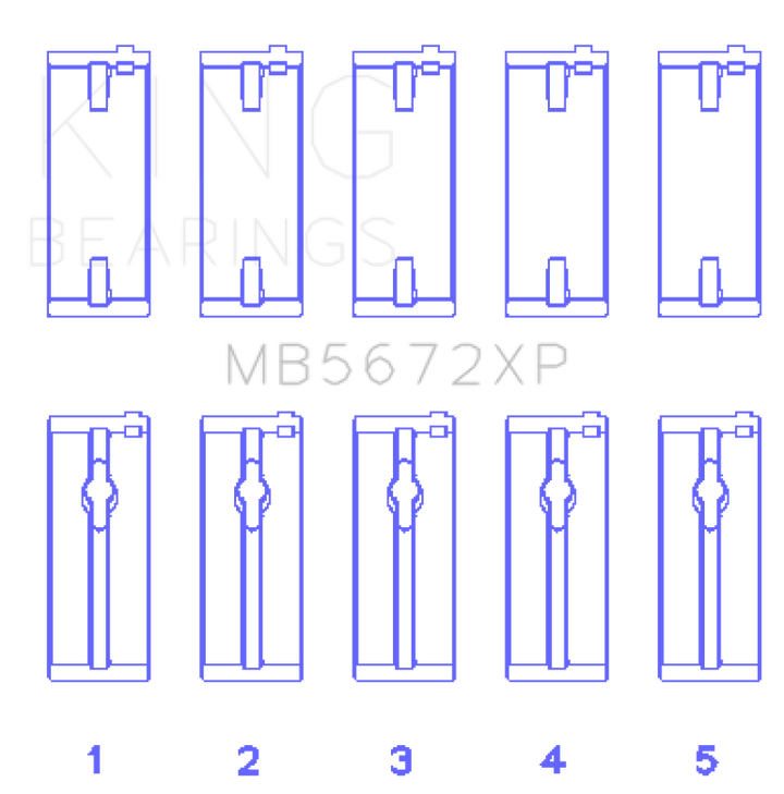 King Ford Escort/Sierra YB 2.0L DOHC Cosworth (Size STD) Performance Main Bearing Set