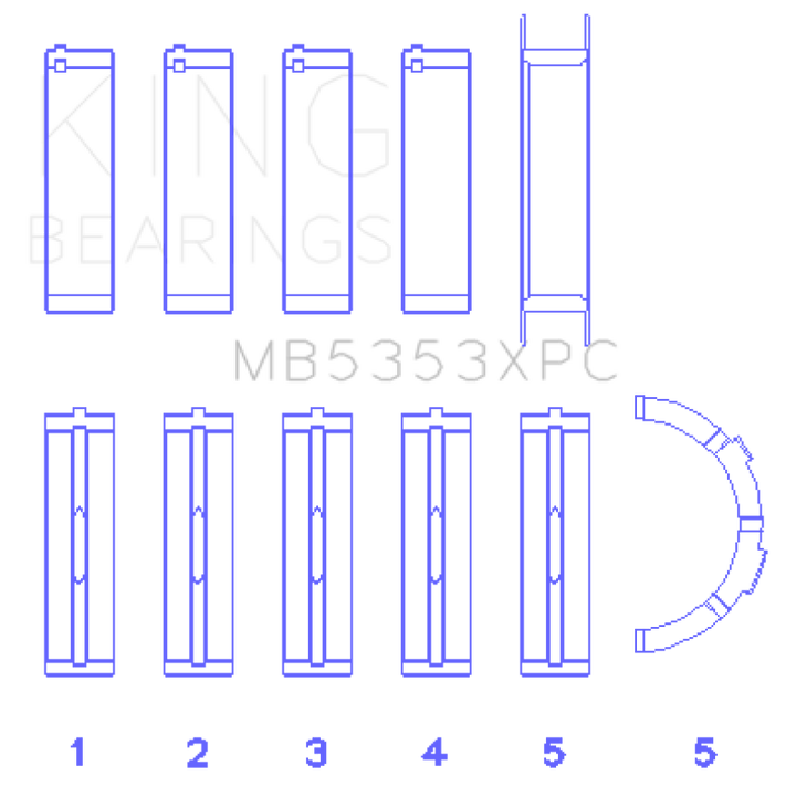 King Engine Bearings Ford 281 4.6L Sohc 16V (Size +.026mm) Main Bearing Set