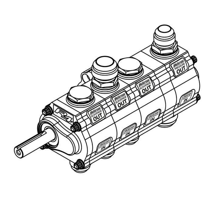 Peterson Fluid Systems R4 4-Stage Oil Pump - Rear Drive Left Side Mount - HV - Drag Adj.