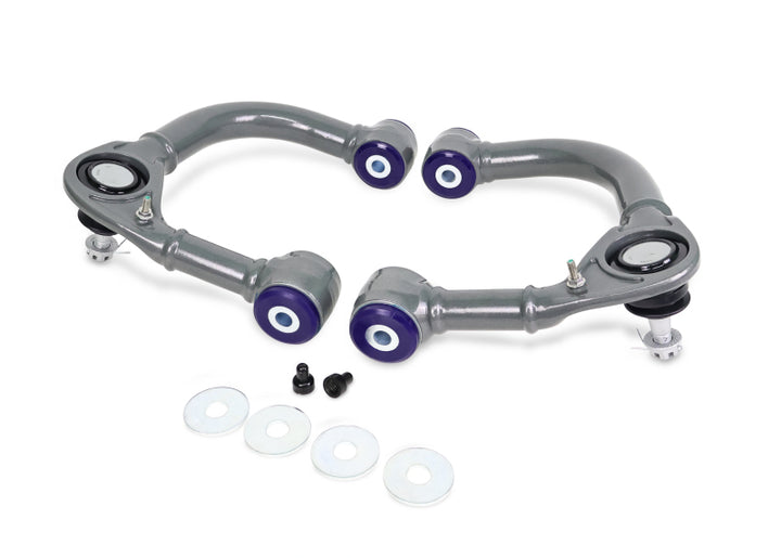 SuperPro 05-23 Toyota Tacoma 4WD Front Upper Fixed Offset Control Arm Set - Gun Metal