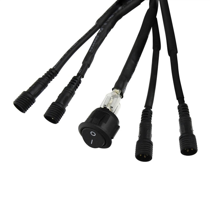 Westin Universal LED Rock Light Kit - 4 Lights - 14ft 9in Wiring Harness & Switch - Black